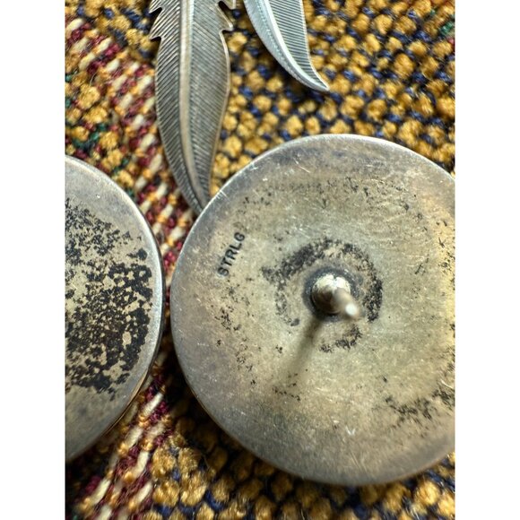 Handcrafted Sterling Silver Earrings Set Of 4 Native American & Mexico Signed Fe - Picture 4 of 4
